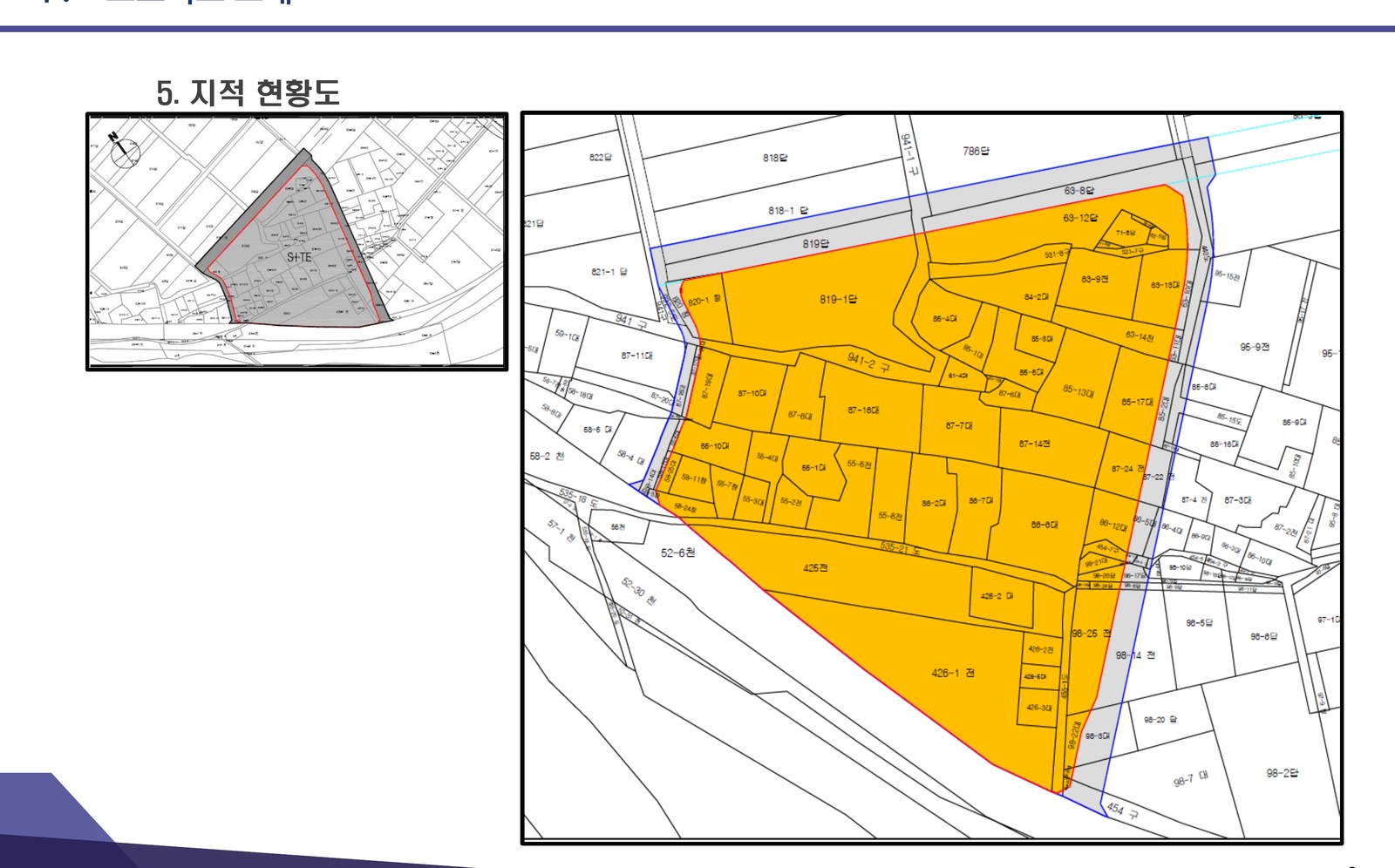 아산 리버뷰 한양립스 지적 현황도 안내