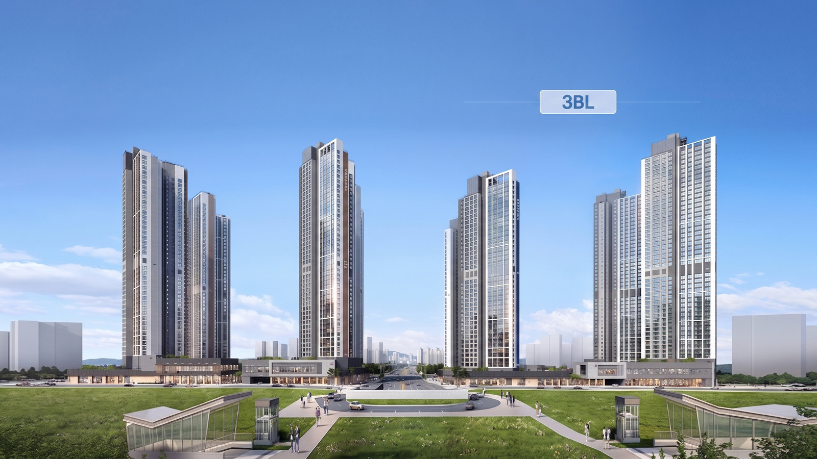 GTX 운정중앙역 시티프라디움 3BL 조감도 — 지상 48층 4개동 472세대