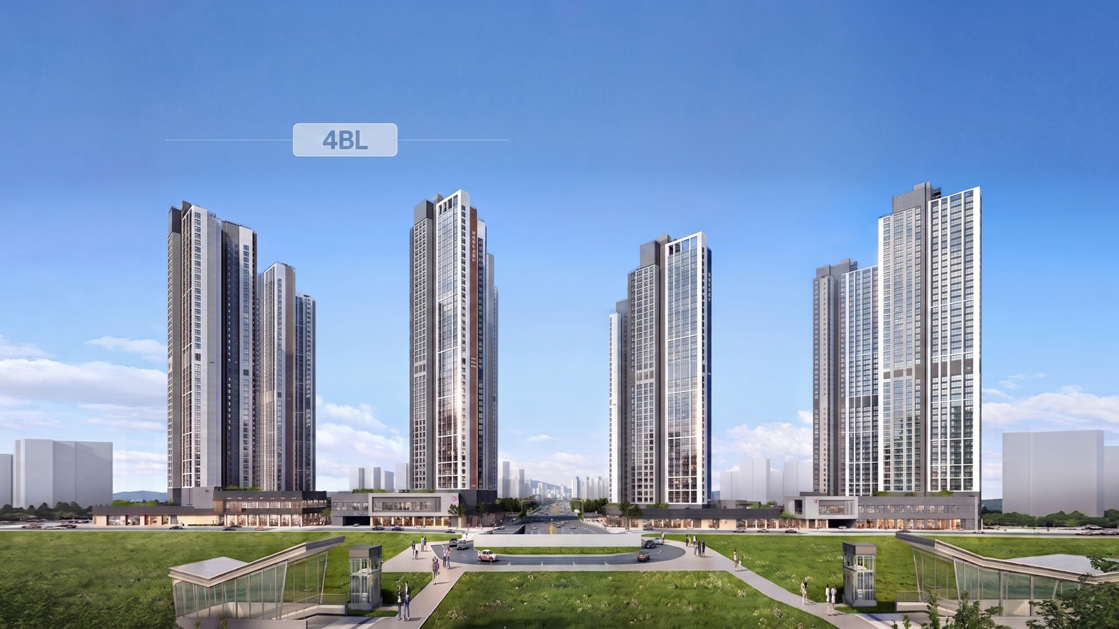 GTX 운정중앙역 시티프라디움 GTX 운정중앙역 시티프라디움 4BL 조감도 — 지상 45층 4개동 472세대