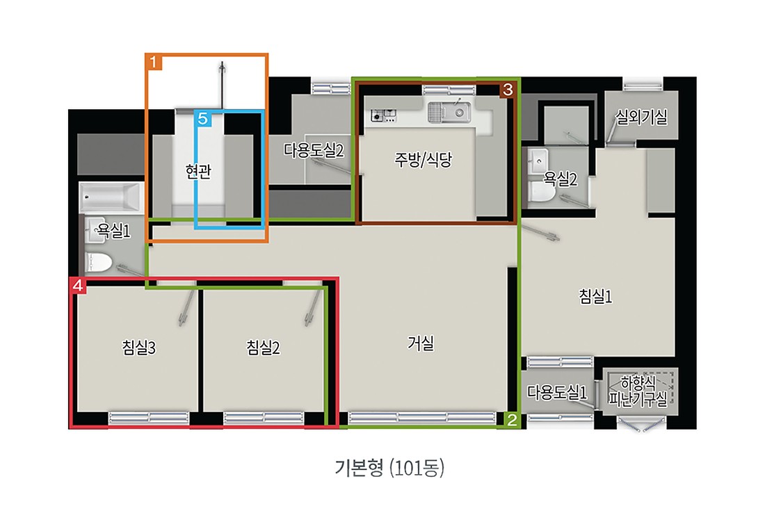 달서 푸르지오 시그니처 84OA 평면도