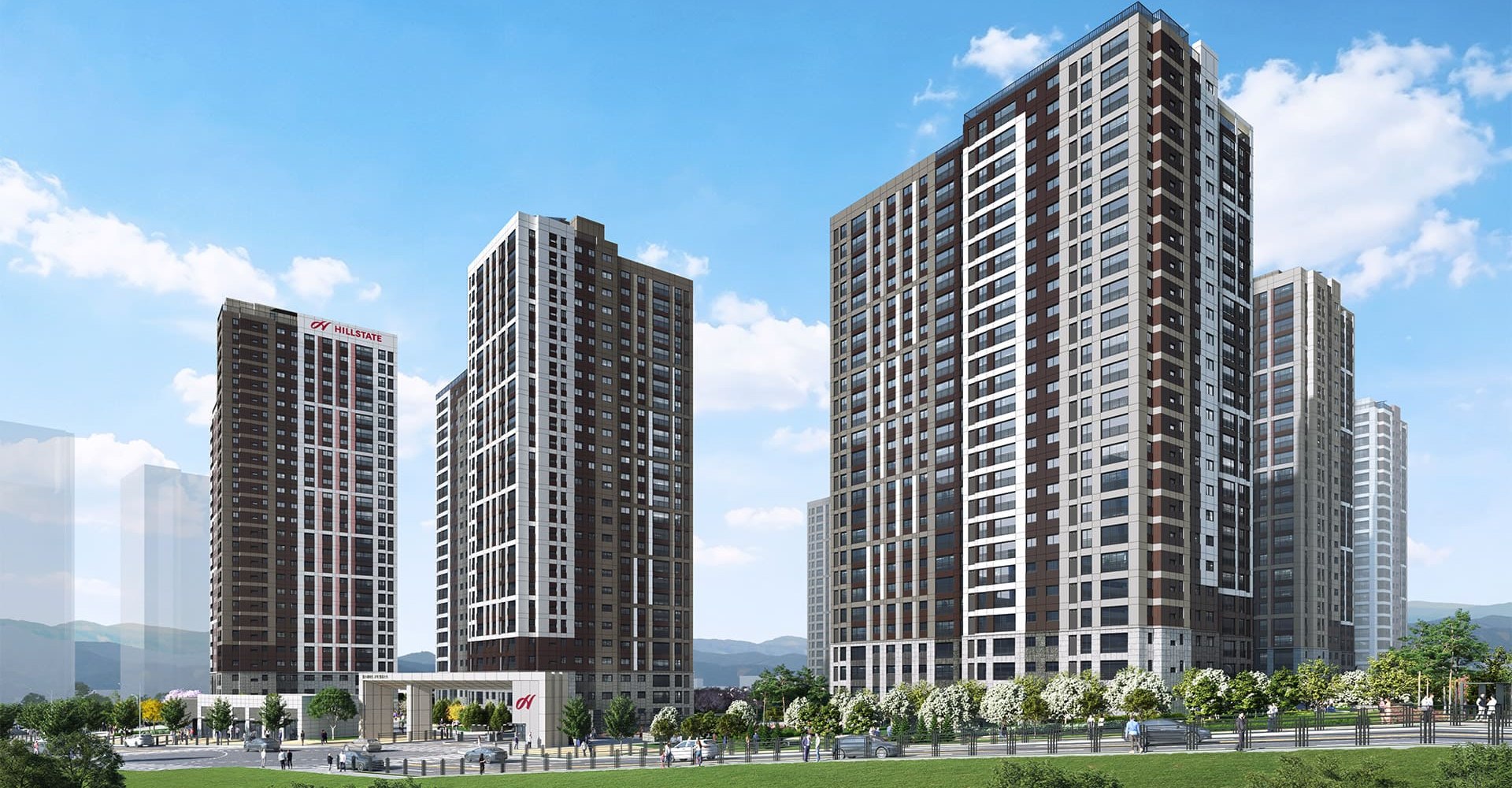 힐스테이트 고덕엘리스트 힐스테이트 고덕엘리스트 A12BL 지상 투시도 — 9개동 942세대