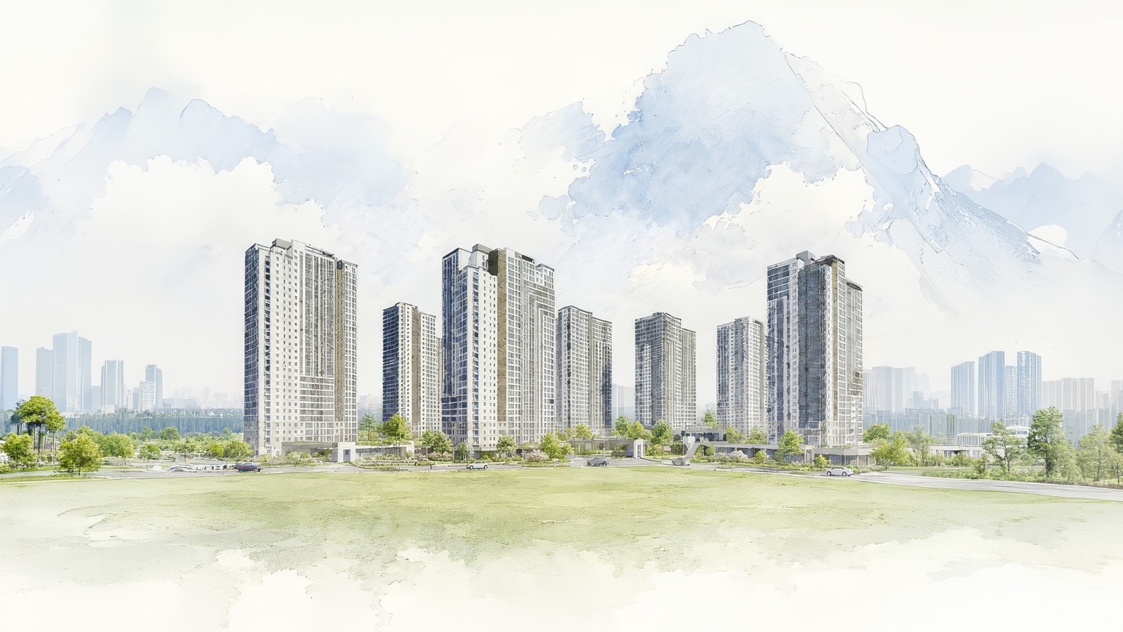 향남역 그로브 스위첸 향남역 그로브 스위첸 주간 조감도 — 7개동 933세대