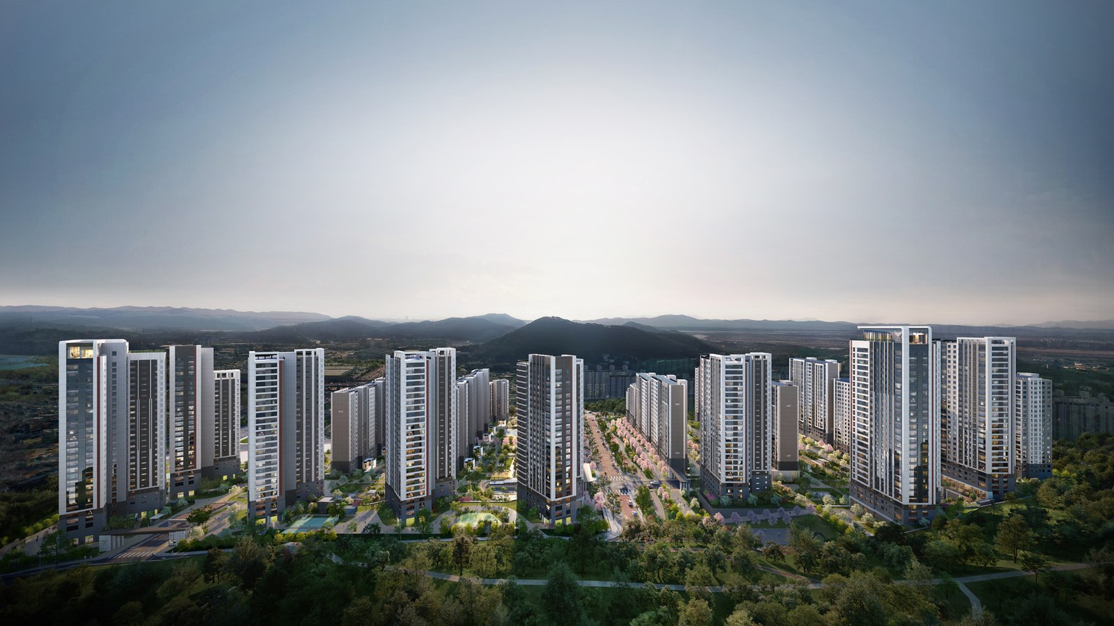 중앙공원 롯데캐슬 시그니처 중앙공원 롯데캐슬 시그니처 2BL(2-1BL·2-2BL) 원경 조감도