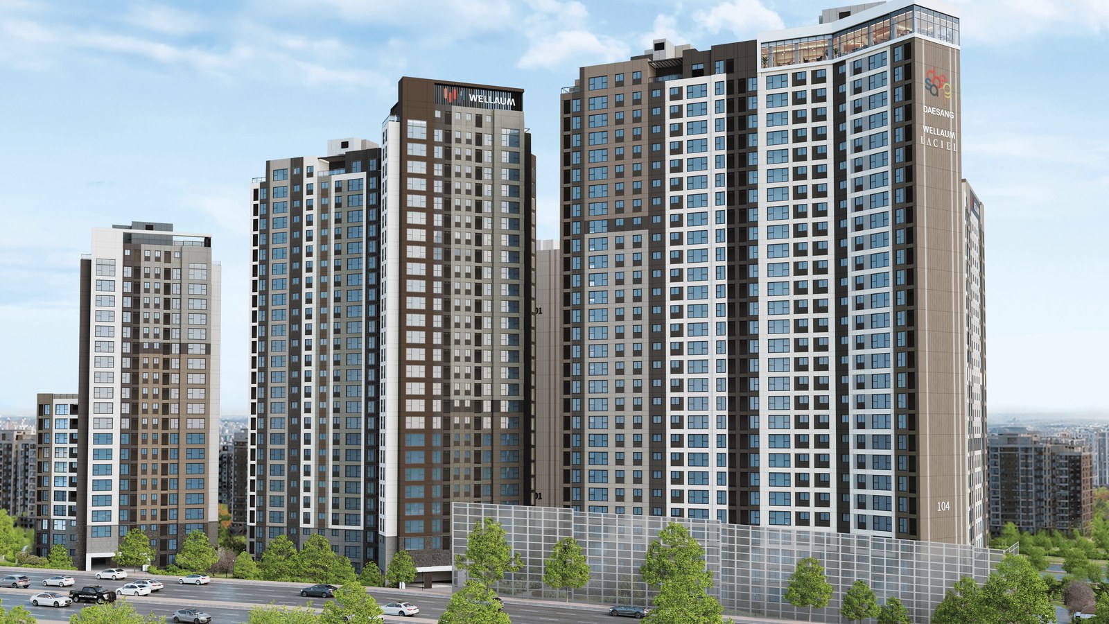 신문 대상 웰라움 라시엘 신문 대상 웰라움 라시엘 주간 조감도 — 5개동 375세대