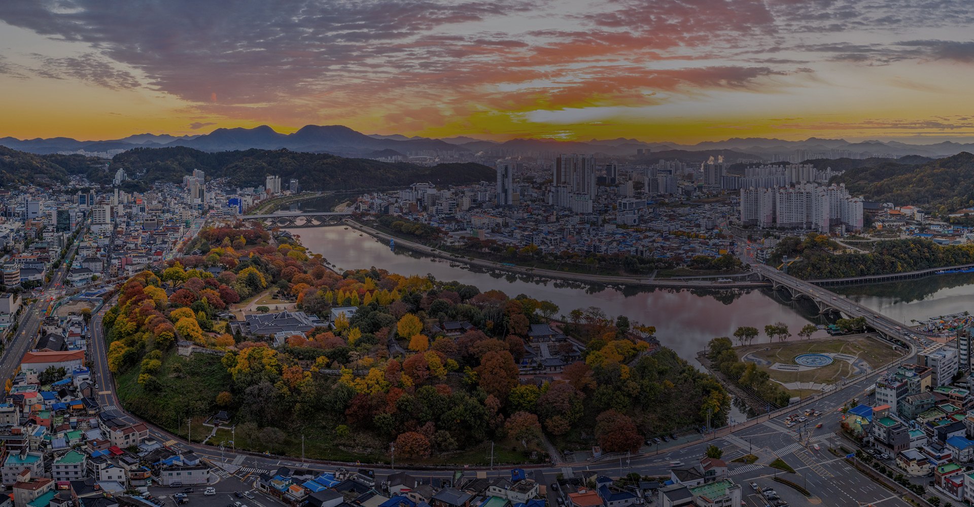 진주 판문지구 레이크써밋 웰가 진주 판문지구 레이크써밋 웰가 입지 — 진양호와 진주 도심 항공