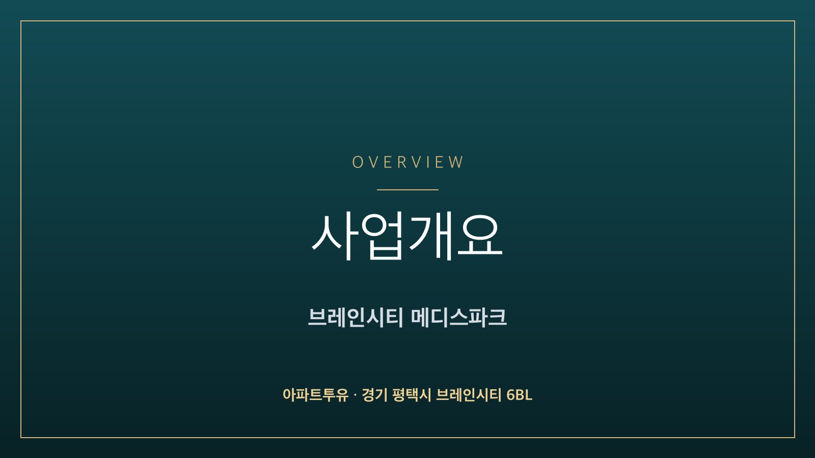 브레인시티 메디스파크 사업개요
