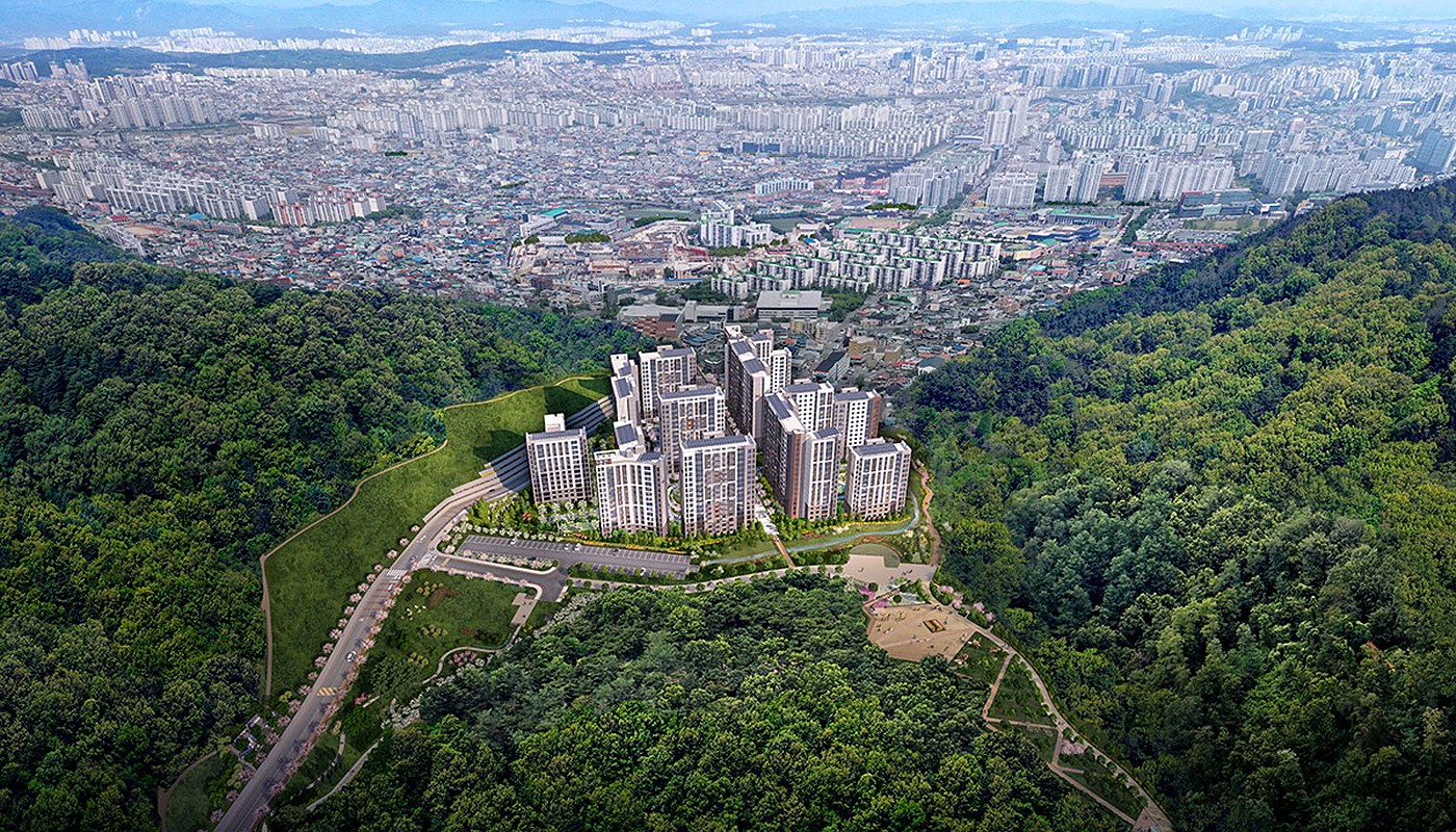 대전 문화공원 수자인 대전 문화공원 수자인 항공 조감 — 보문산 자락 대전문화공원