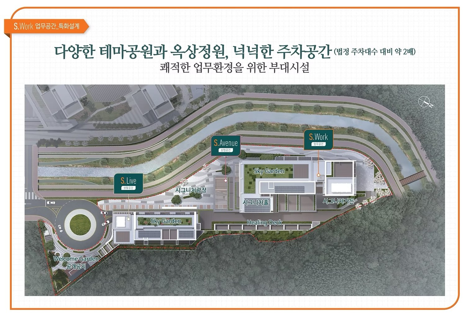 시그니처 광교 2차 테마공원·옥상정원·주차 계획