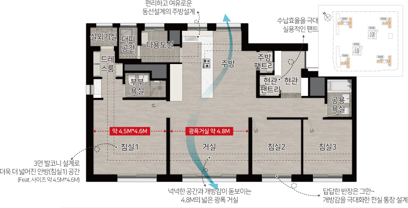 송도 한내들 센트럴리버 평형안내