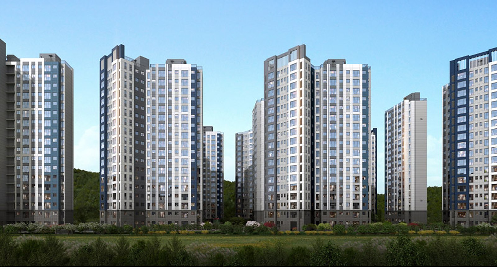 문수로 비스타 더파크 문수로 비스타 더파크 주동 전경 투시도 — 지상 18층 10개동 700세대