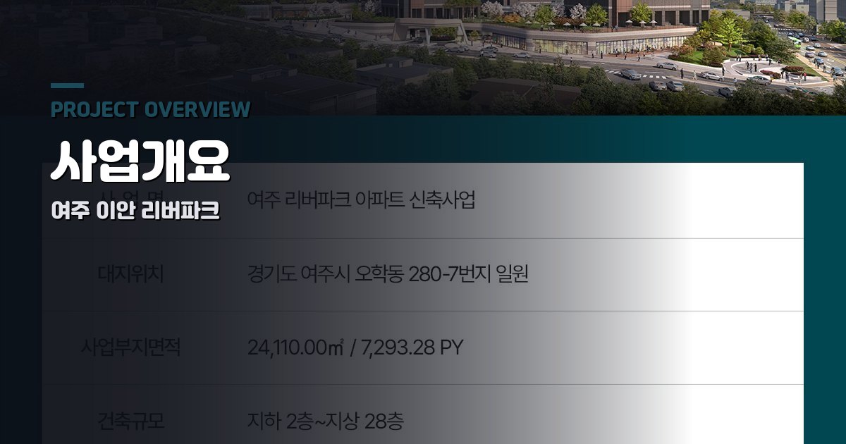 여주 이안 리버파크 사업개요
